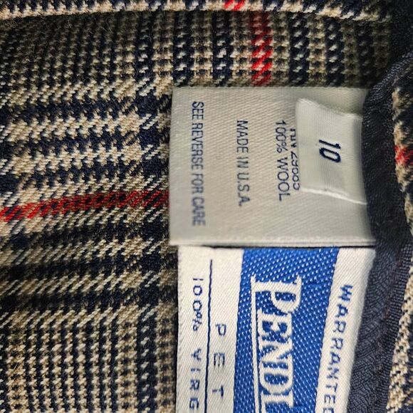 Pendleton vintage modest wool long skirt, navy, red, tan. Size 10 Petite. - Picture 4 of 4